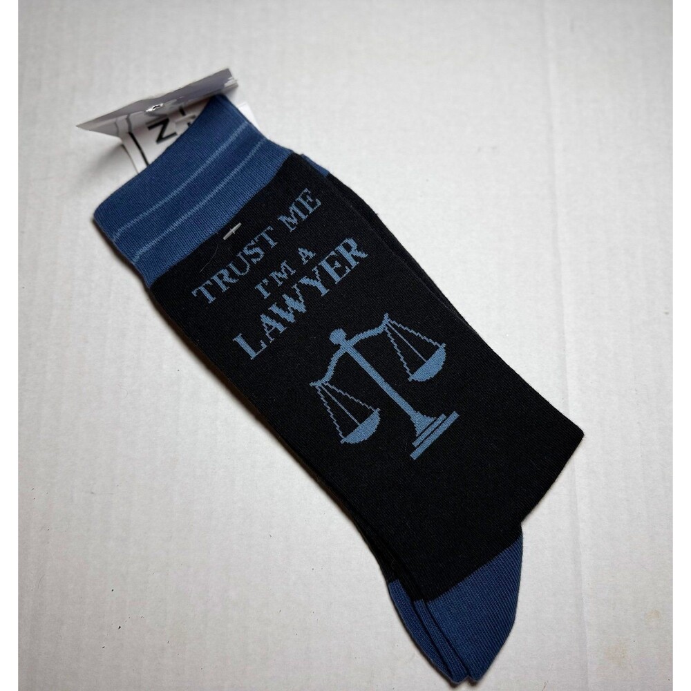 Foot Traffic Lawyer Novelty Socks Black Blue